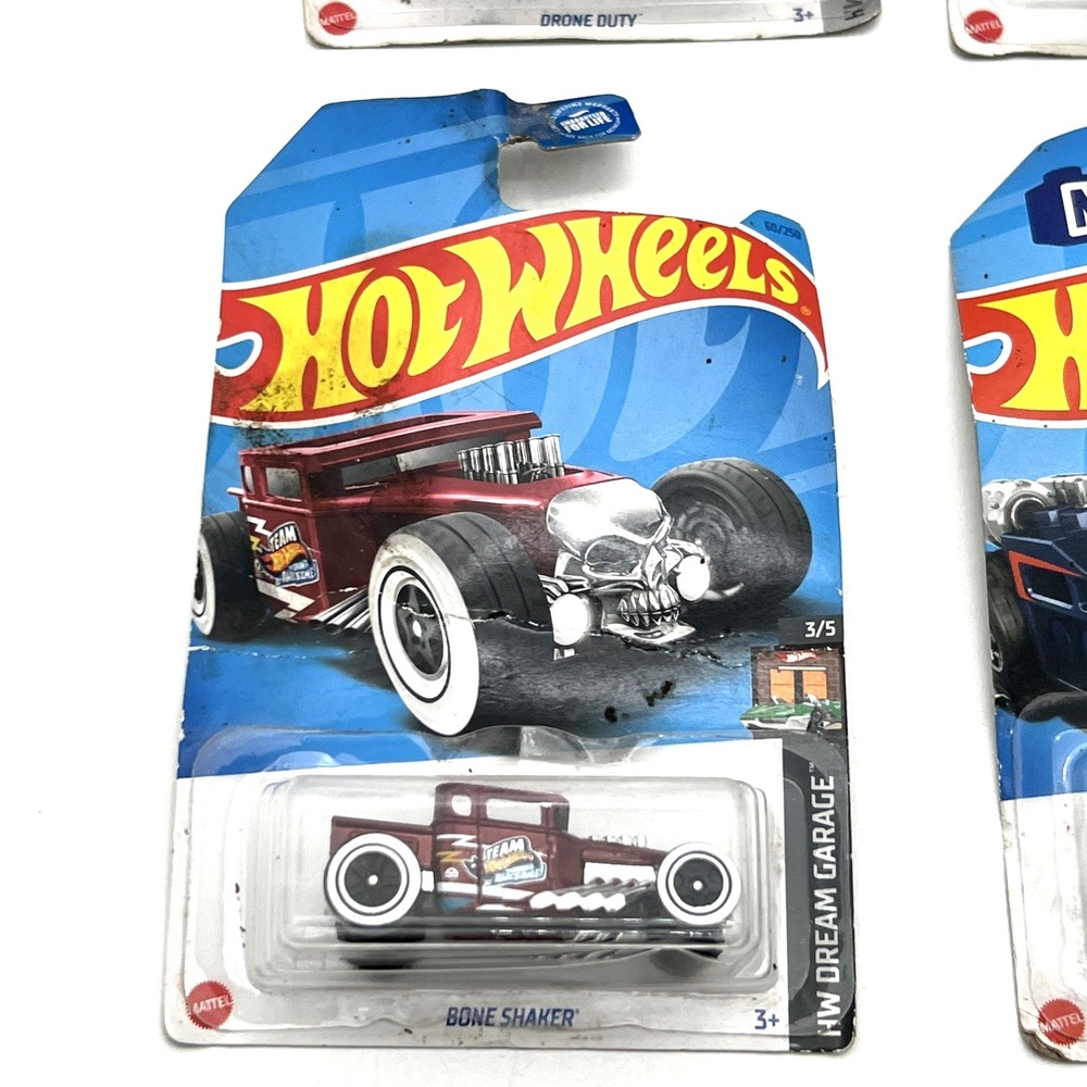 Hot Wheels Lot of 4 New Cars Bone Shaker Brick and Motor Drone Duty Head Gasket - Picture 2 of 6
